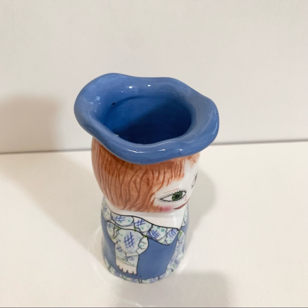 Vintage glazed ceramic woman vase - Picture 6 of 14